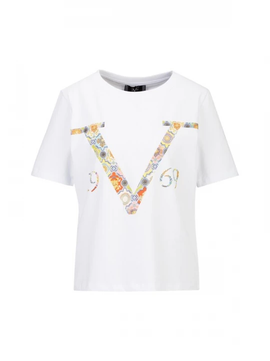 Foto van product 19V69 ITALIA Shirt lichtblauw / geel / oranje / wit