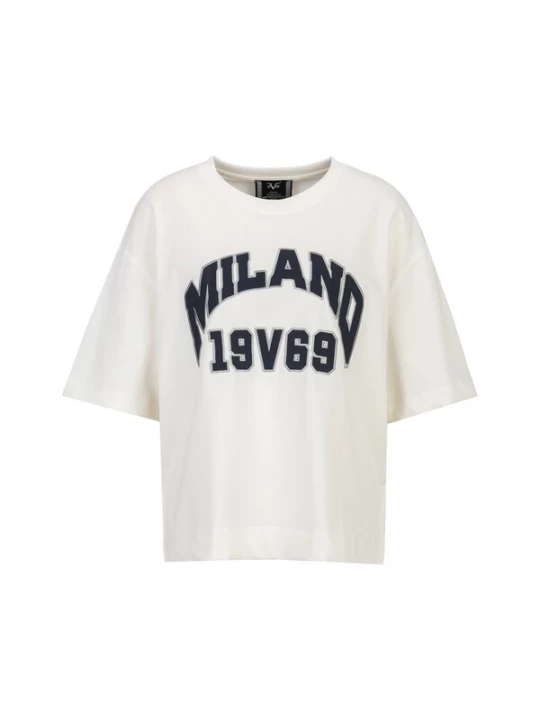 Foto van product 19V69 ITALIA Shirt 'Petonia College' crème / donkerblauw / grijs