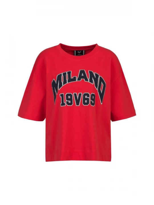 Foto van product 19V69 ITALIA Shirt 'Petonia College' donkerblauw / grijs / rood