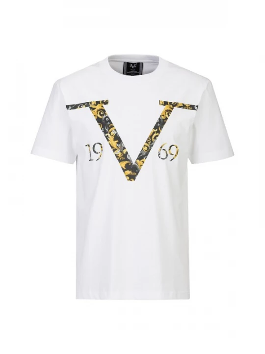 Foto van product 19V69 ITALIA Shirt 'Rafael Baroque V' citroen / grijs / zwart / wit