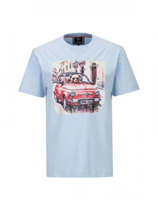 Foto van product 19V69 ITALIA Shirt 'Rafael Bear 500' beige / lichtblauw / rood