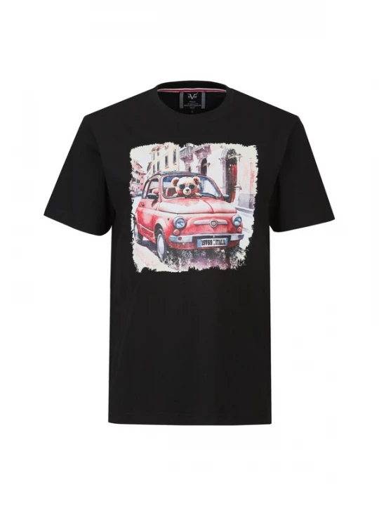 Foto van product 19V69 ITALIA Shirt 'Rafael Bear 500' lichtbruin / knalrood / zwart
