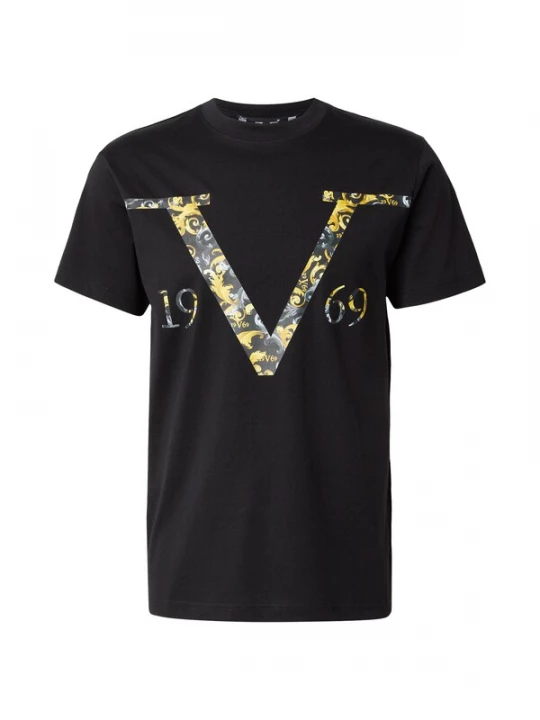 Foto van product 19V69 ITALIA Shirt 'RAFAEL BIG BAROQUE V' mosterd / grijs / zwart / wit