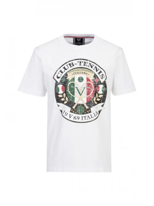 Foto van product 19V69 ITALIA Shirt 'Rafael Big Tennis' groen / kersrood / zwart / wit