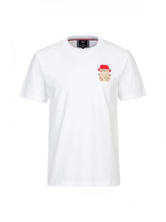 Foto van product 19V69 ITALIA Shirt 'Rafael Bucket Hat Teddy' beige / donkerbeige / rood / wit