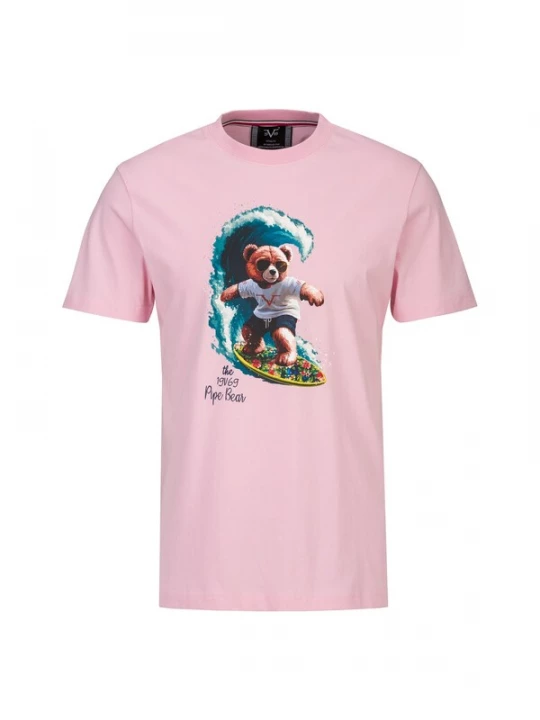 Foto van product 19V69 ITALIA Shirt 'Rafael Pipe' azuur / lichtbruin / pastelroze / wit