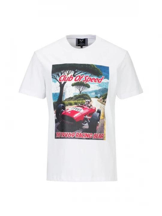 Foto van product 19V69 ITALIA Shirt 'Rafael Racing 3' blauw / donkerrood / zwart / wit