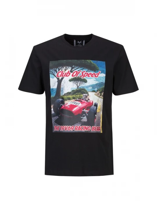 Foto van product 19V69 ITALIA Shirt 'Rafael Racing 3' enziaan / donkergroen / rood / zwart