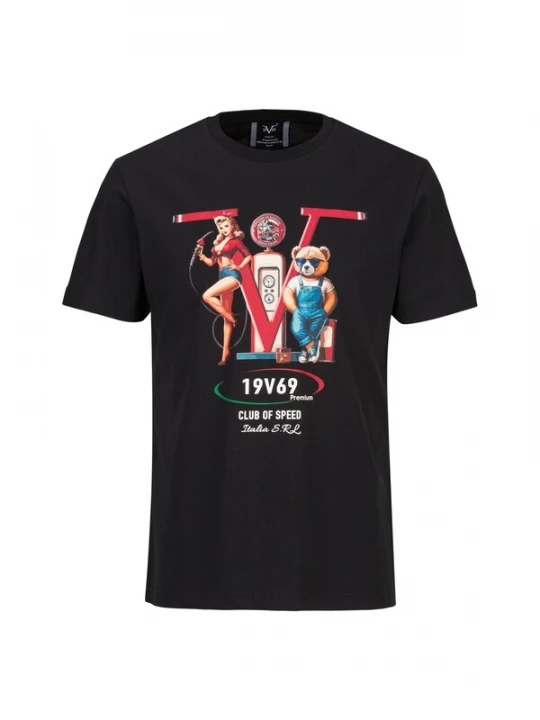 Foto van product 19V69 ITALIA Shirt ' RAFAEL RACING ' nude / blauw / rood / zwart