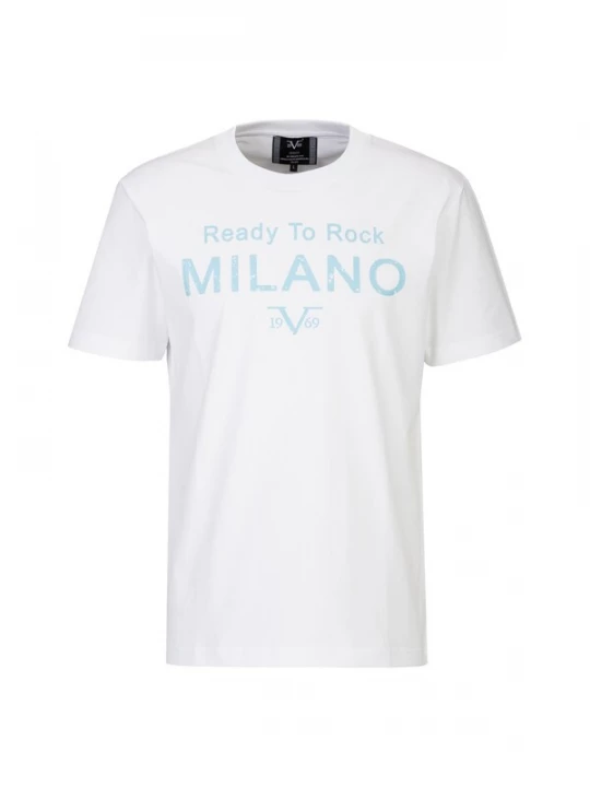 Foto van product 19V69 ITALIA Shirt 'Rafael Ready To Rock' lichtblauw / wit