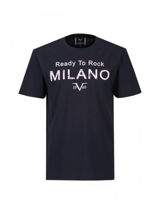 Foto van product 19V69 ITALIA Shirt 'Rafael Ready To Rock' navy / wit
