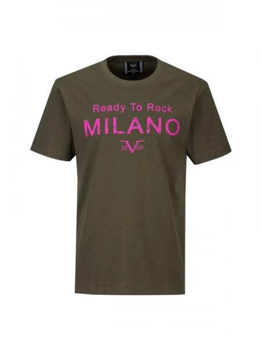 Foto van product 19V69 ITALIA Shirt 'Rafael Ready To Rock' olijfgroen / fuchsia