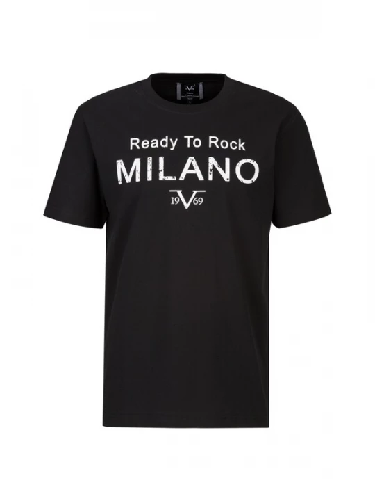 Foto van product 19V69 ITALIA Shirt 'Rafael Ready To Rock' zwart / wit