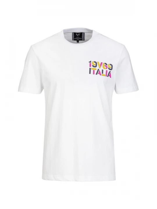 Foto van product 19V69 ITALIA Shirt 'Rafael Stencil' geel / pink / wit