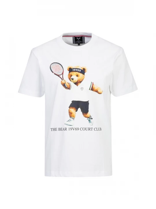 Foto van product 19V69 ITALIA Shirt 'Rafael Tennis Teddy' lichtbeige / marine / bruin / wit
