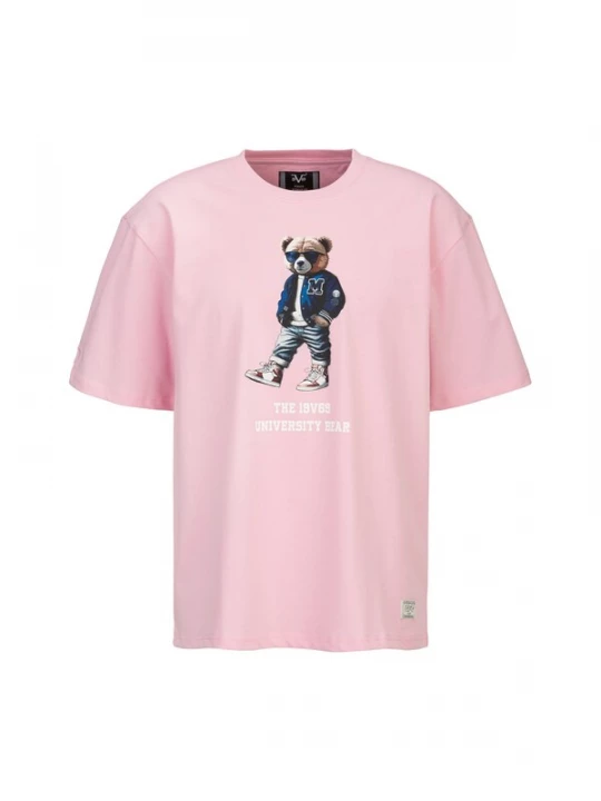Foto van product 19V69 ITALIA Shirt 'Tamaro Bear' bruin / rosa / zwart / wit