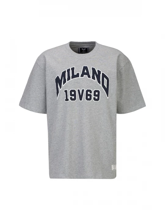 Foto van product 19V69 ITALIA Shirt 'Tamaro College' donkerblauw / grijs gemêleerd / wit