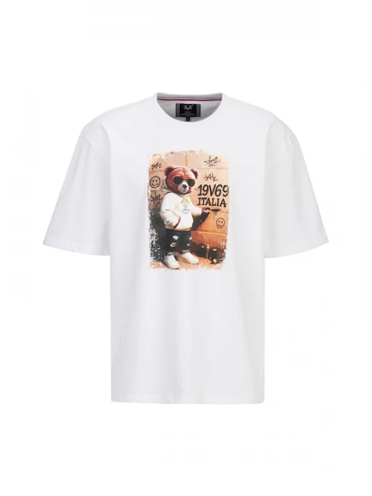 Foto van product 19V69 ITALIA Shirt 'Tamaro' crème / cappuccino / zwart / wit