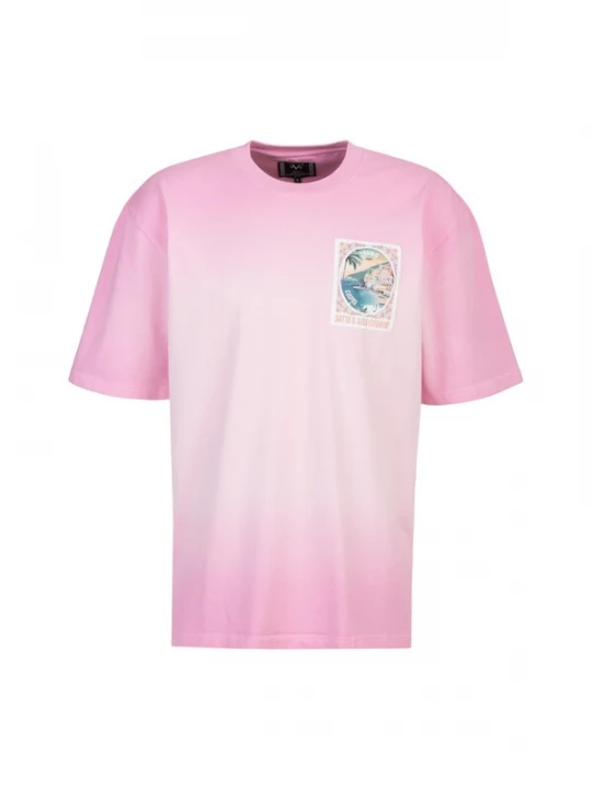Foto van product 19V69 ITALIA Shirt 'Tamaro Dip' cyaan blauw / rosa / pastelroze / wit