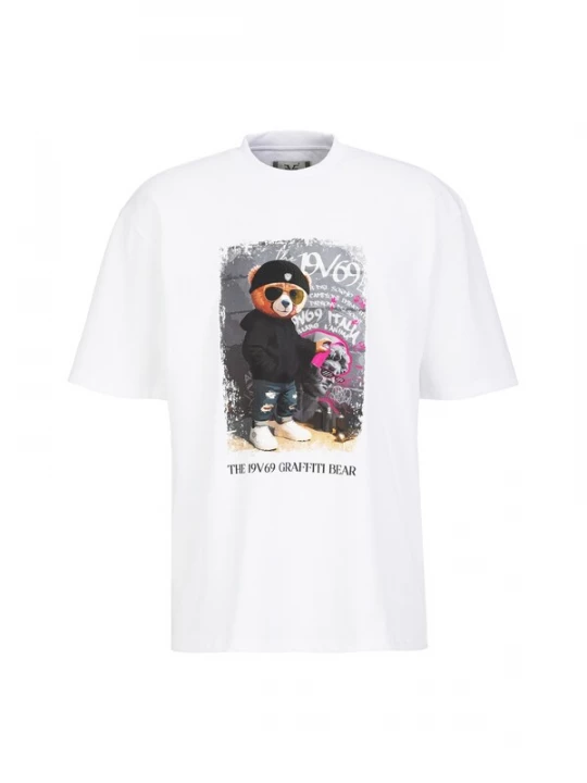 Foto van product 19V69 ITALIA Shirt ' Tamaro Graffiti 2 ' grijs / wit
