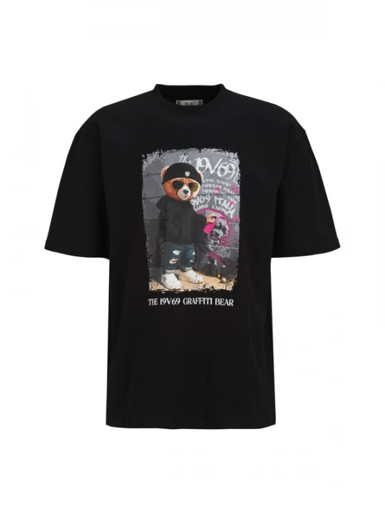 Foto van product 19V69 ITALIA Shirt ' Tamaro Graffiti 2 ' zwart
