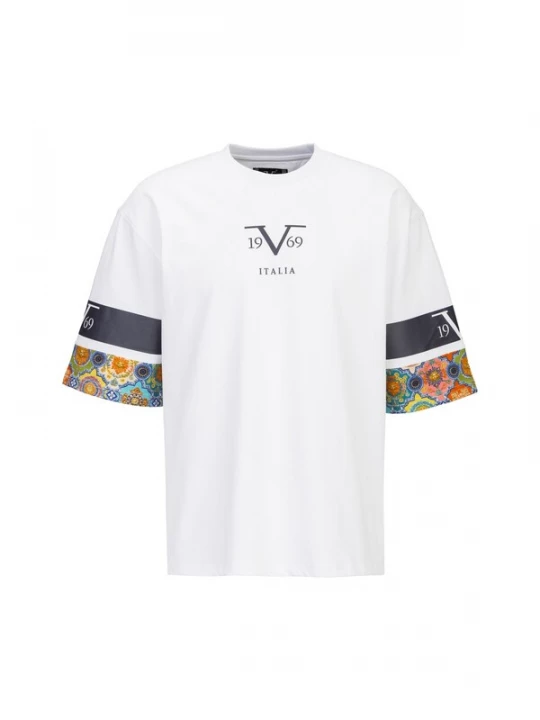 Foto van product 19V69 ITALIA Shirt 'Tamaro' navy / donkergeel / oranje / wit