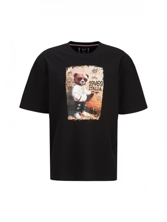 Foto van product 19V69 ITALIA Shirt 'Tamaro Streetart' beige / bruin / zwart / wit