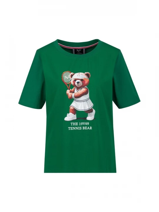 Foto van product 19V69 ITALIA Shirt 'TENNIS BEAR' bruin / groen / oranje / wit