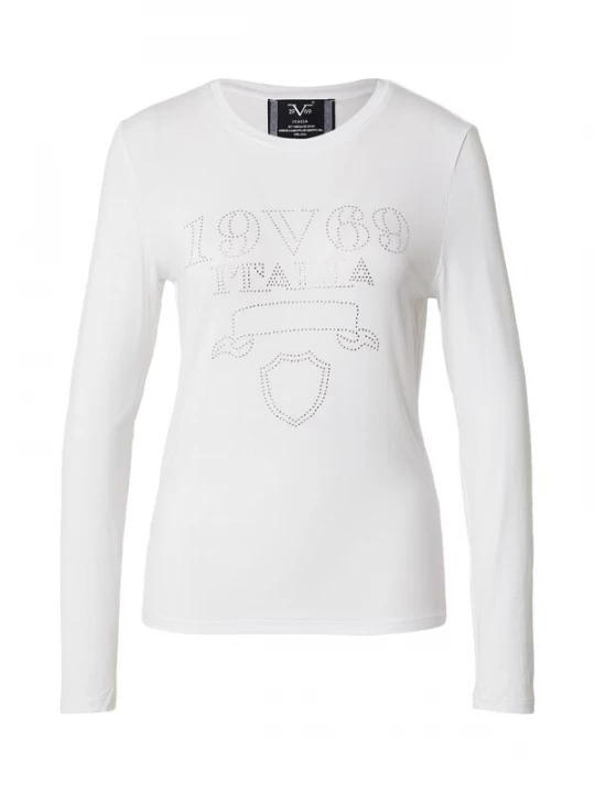 Foto van product 19V69 ITALIA Shirt 'Valeska' zilvergrijs / wit