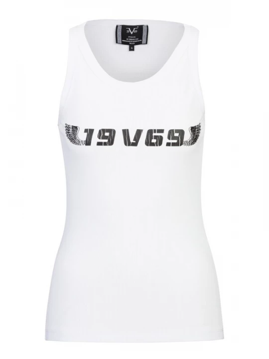 Foto van product 19V69 ITALIA Top 'Benicia Racing' zwart / wit