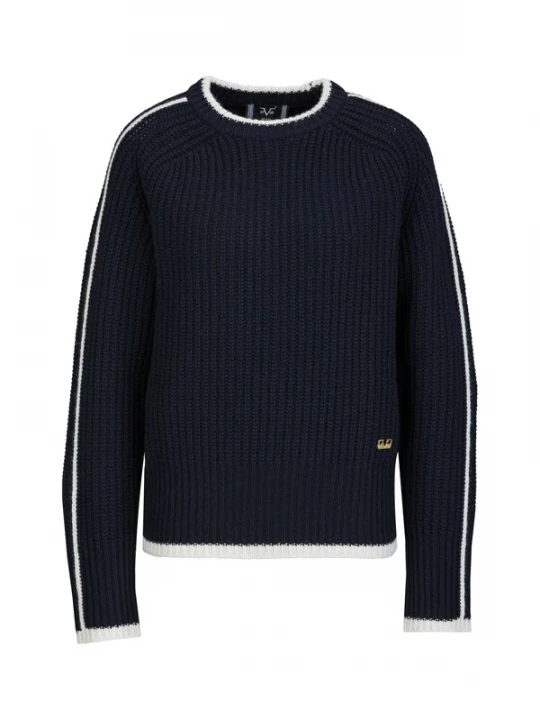 Foto van product 19V69 ITALIA Trui 'Aloe' navy / wit