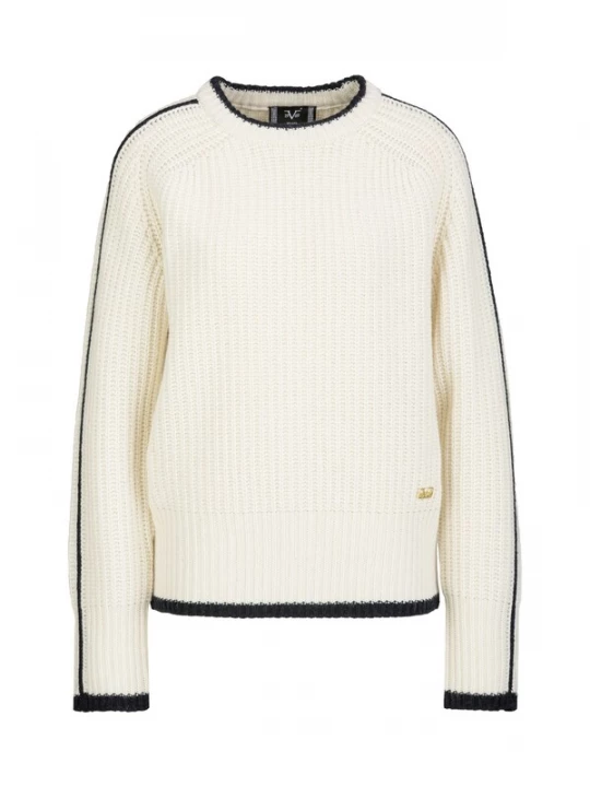 Foto van product 19V69 ITALIA Trui 'Aloe' zwart / offwhite