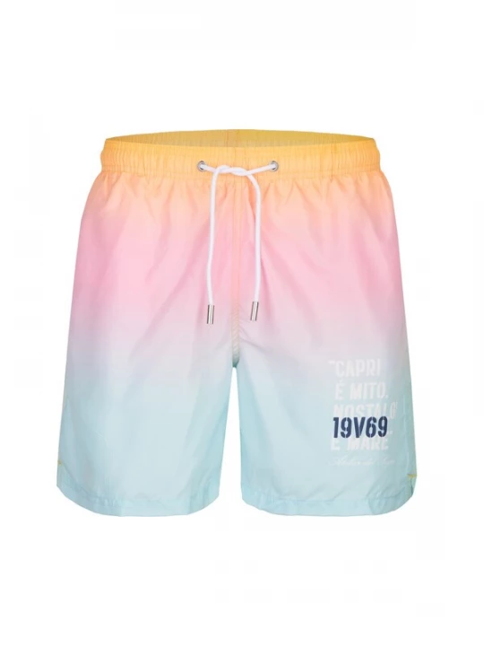 Foto van product 19V69 ITALIA Zwemshorts 'Siro' navy / lichtblauw / oranje / rosa