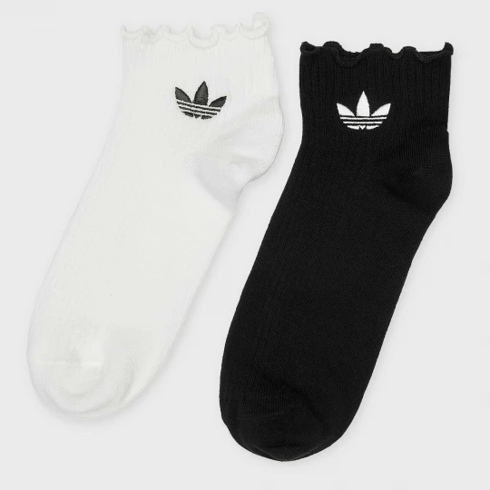 Foto van product 2 PACK - Ruffle Quarter Socks adidas Originals zwart