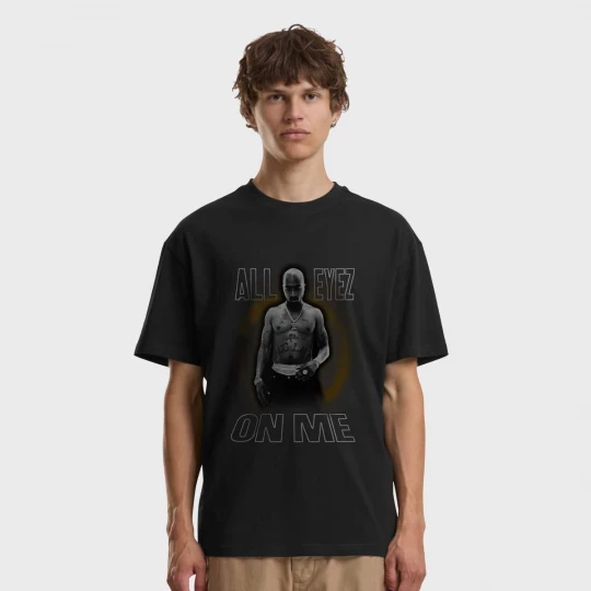 Foto van product 2Pac all eyez on me Oversize Tee Mister Tee zwart