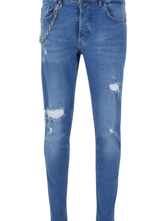 Foto van product 2Y Premium Jeans blauw / oranje / zwart