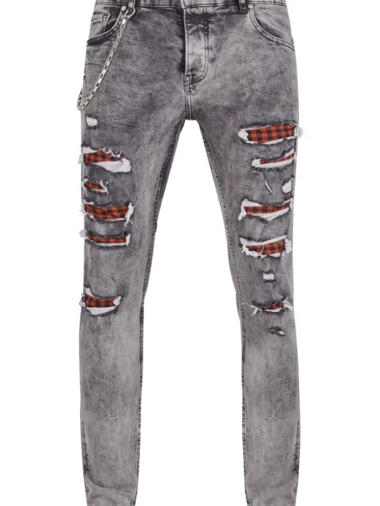 Foto van product 2Y Premium Jeans grey denim / rood