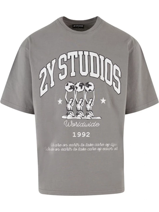 Foto van product 2Y Studios Shirt antraciet / stone grey / offwhite