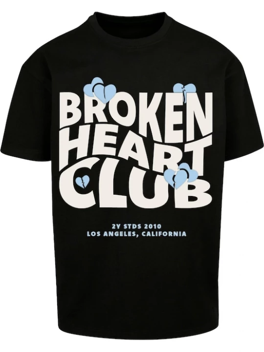 Foto van product 2Y Studios Shirt 'Broken Heart Club' pastelblauw / zwart / wit