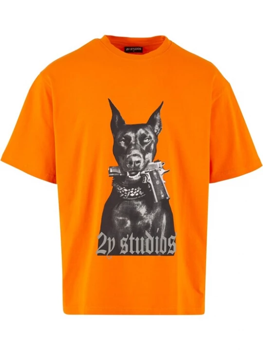 Foto van product 2Y Studios Shirt 'Doberman' grijs / oranje / zwart gemêleerd