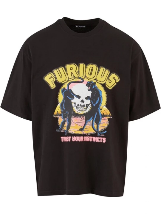 Foto van product 2Y Studios Shirt 'Furios' blauw / geel / oudroze / zwart