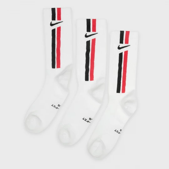 Foto van product 3 PACK - Everyday Elevated Crew Stripe Socks Nike wit