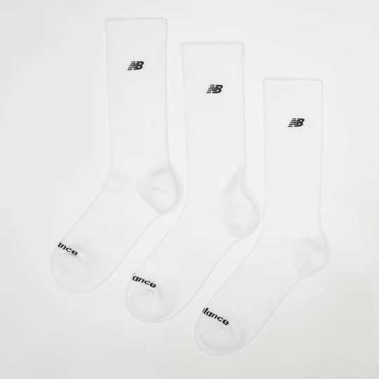 Foto van product 3 PACK - NB BLACK PATCH LOGO CREW - white New Balance
