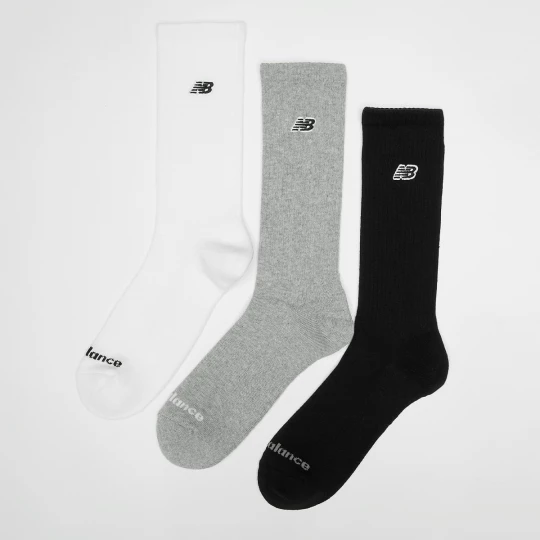 Foto van product 3 PACK - NB BLACK PATCH LOGO CREW - white New Balance