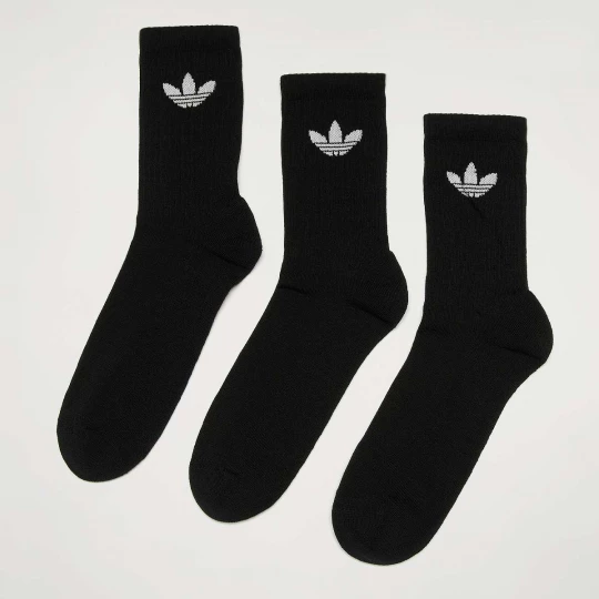 Foto van product 3 PACK - Trefoil Cushion Crew Socken adidas Originals zwart