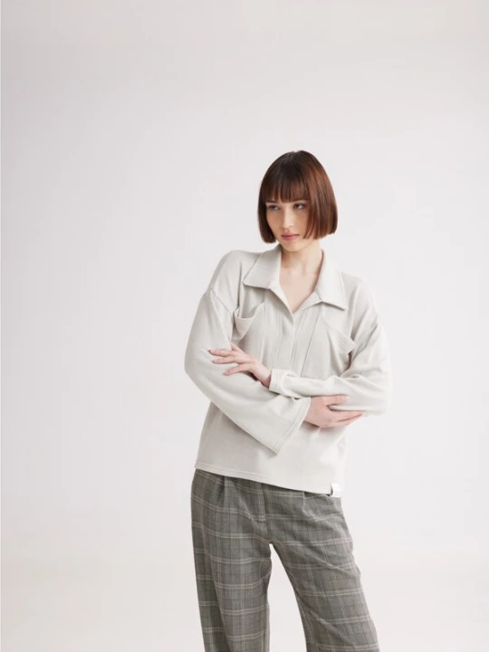 Foto van product 4TAILORS Top 'Winter' lichtgrijs