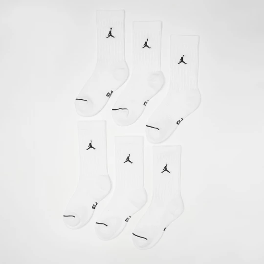 Foto van product 6 PACK - Everyday Cushioned Crew Socks Jordan wit