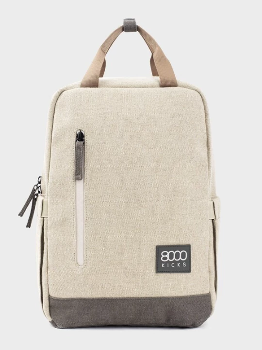 Foto van product 8000kicks Rugzak 'Small Hemp Backpack in Beige and Green' beige