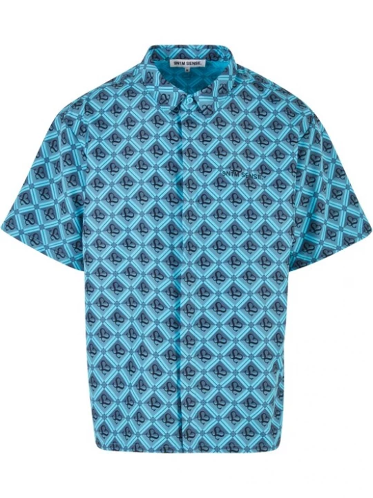 Foto van product 9N1M SENSE Overhemd navy / aqua / duifblauw