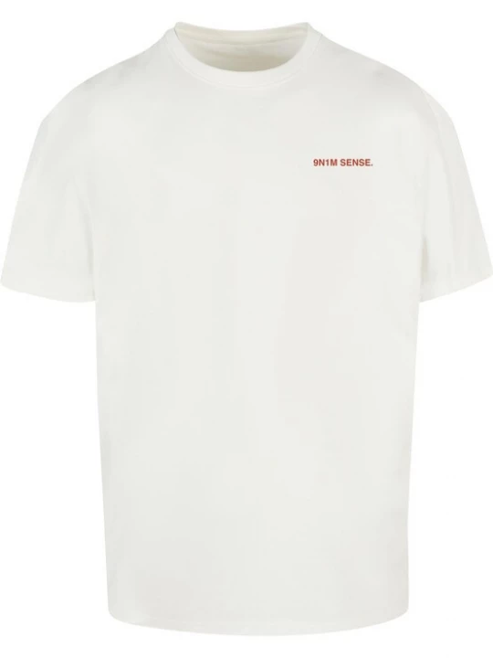 Foto van product 9N1M SENSE Shirt 'Cocktail Club' ecru / karmijnrood